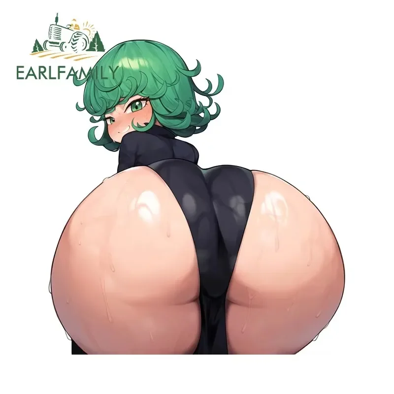 EARLFAMILY Cartoon Tatsumaki AI Hentai Car Stickers Sexy Anime Kiss Creative NSFW Auto Decal Waterproof Vinyl Car Accessories