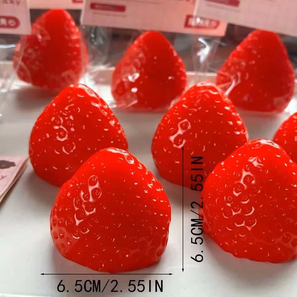 New Squishy Big Strawberry Squeeze Toy Kids Soft Pinch Fruit Pop Fidget Toys Party Entertainment Games Halloween Christmas Gift view 3