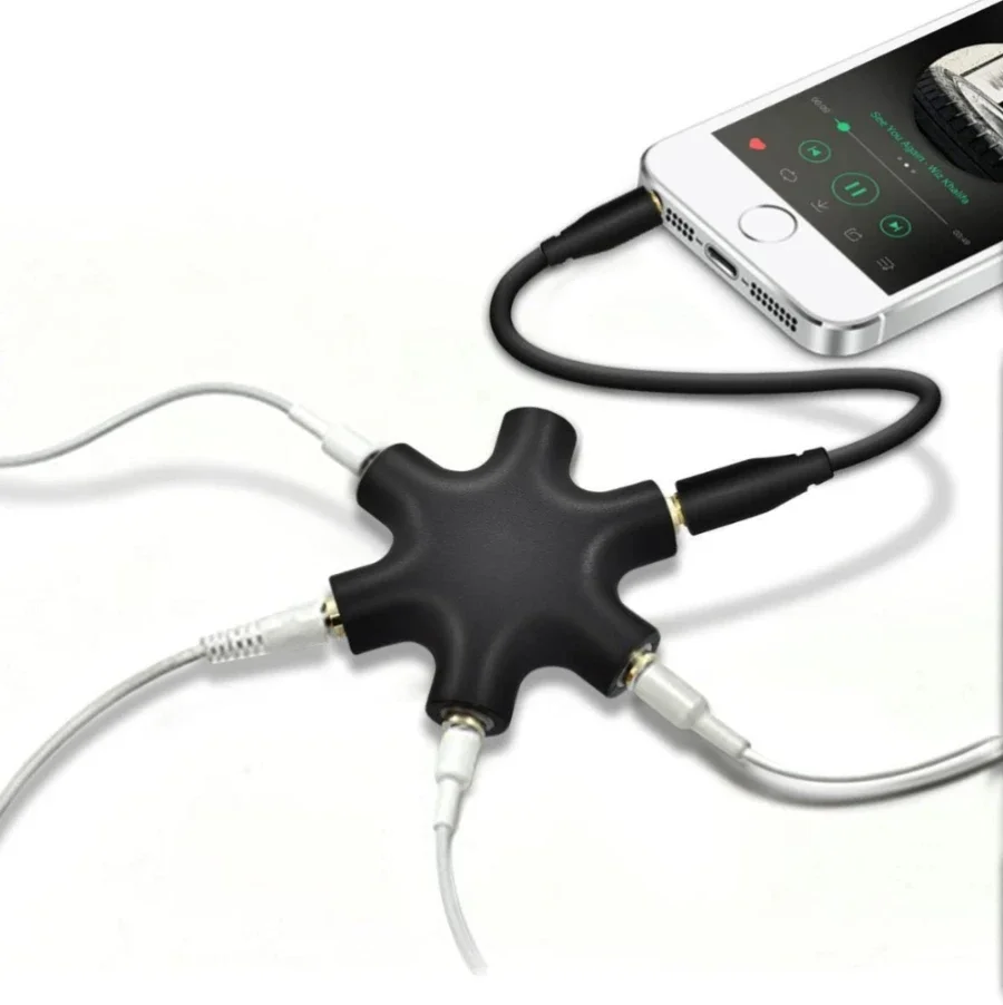 100 قطعة 3.5 مللي متر Aux كابل الصوت الفاصل 1 ذكر إلى 5 أنثى سماعة ميناء 3.5 جاك حصة محول للهاتف المحمول MP3 MP4 المتكلم