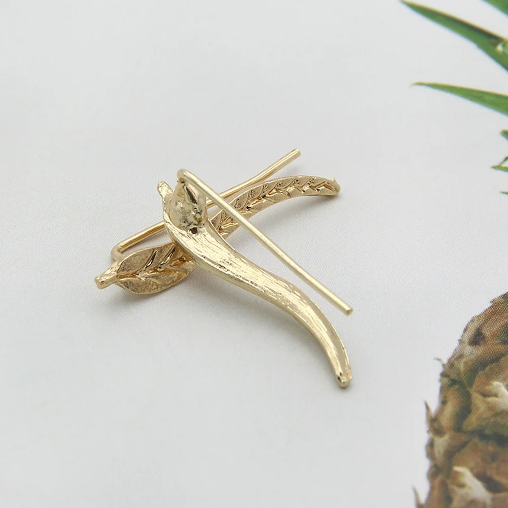 

1Pair Unique Leaf Ear Climbers Handmade Statement Piece Snug Fit Everyday Outfit Elegant Gift Birthday Anniversary