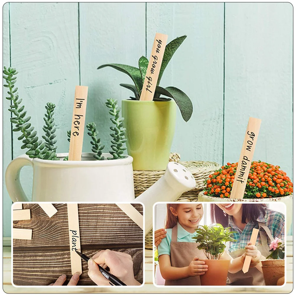 

50Pcs Wooden Plant Tags Garden Labels with Blank Plant Markers for Nursery DIY Wood Decor Signs
