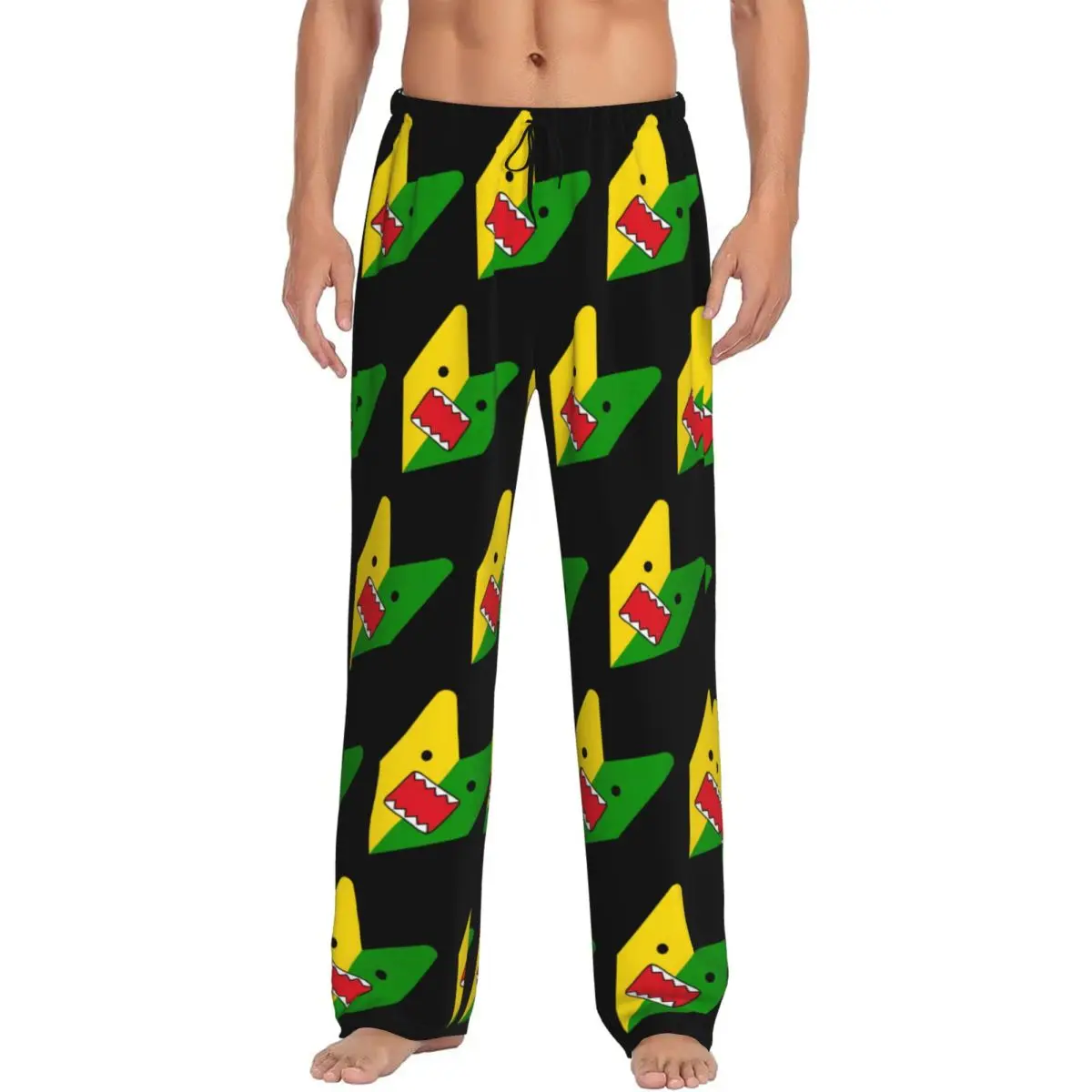 

Custom Domo Kun Pajama Pants Sleepwear Men Elastic Waistband Anime Sleep Lounge Bottoms with Pockets