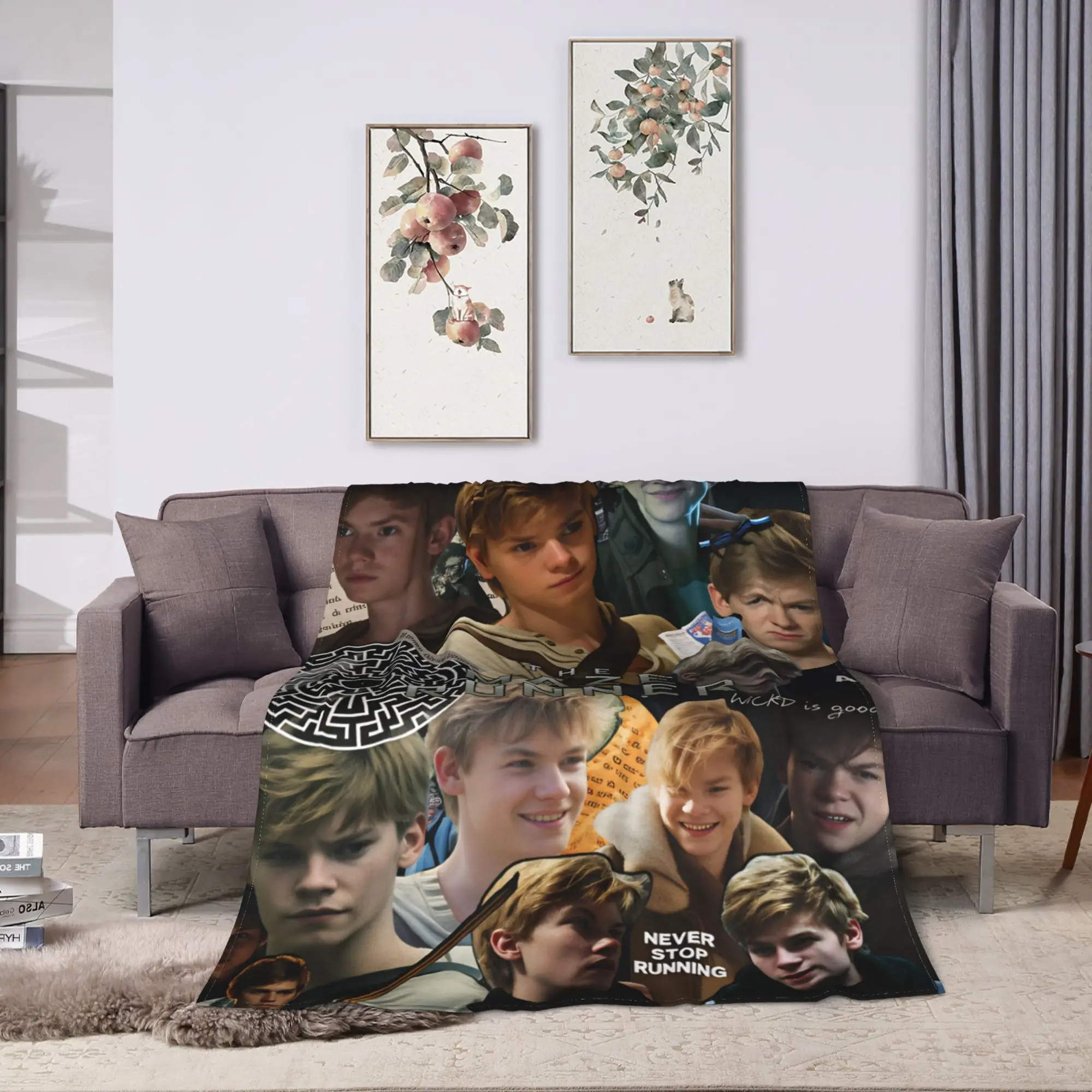 Newt X Thomas Flannel Blanket The Maze Runner  Movie Warm Soft Throw Blanket for Bedroom Picnic Fashion Bedspread Sofa Bed Cover