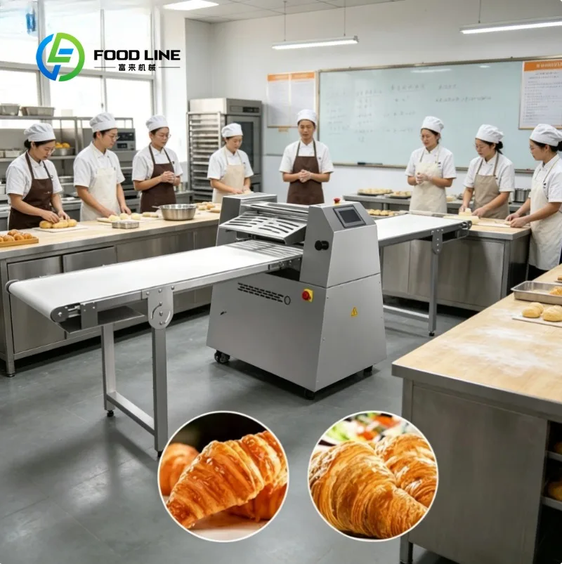 Dough Roller & Laminator Sheeter Machine with Stainless Steel Rollers for Puff Pastry, Croissant, Pizza Dough Preparation