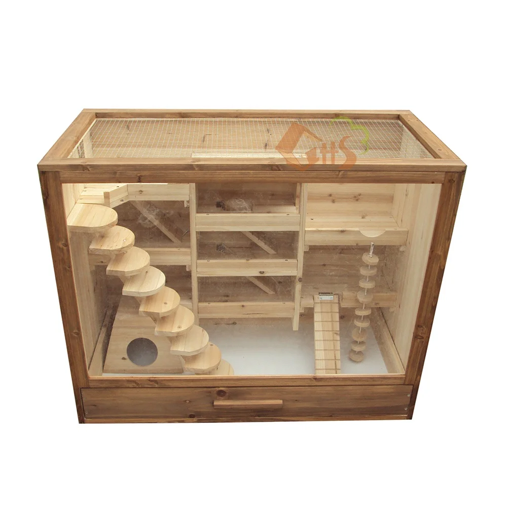 

Wooden Hamster Castle Small Animal Chinchilla Hedgehog Gerbil Guinea Pig Cage House