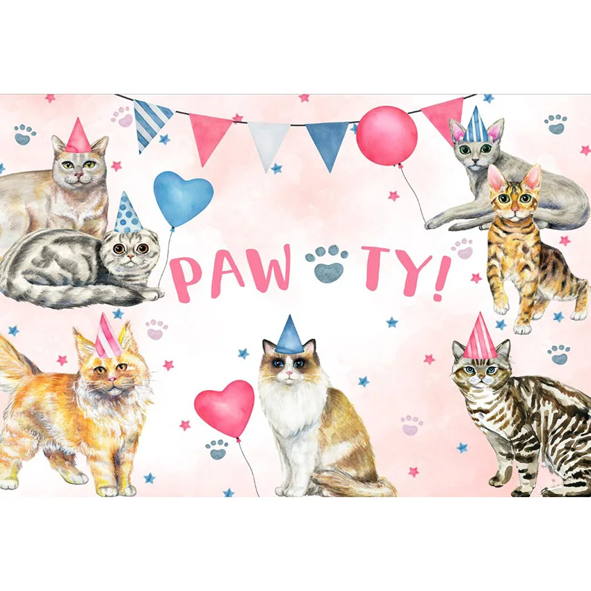 Mehofond Photography Background Birth Hat Pet Pawty Puppy Cats Birthday Party Cake Table Decor Backdrop Photo Studio Supplies