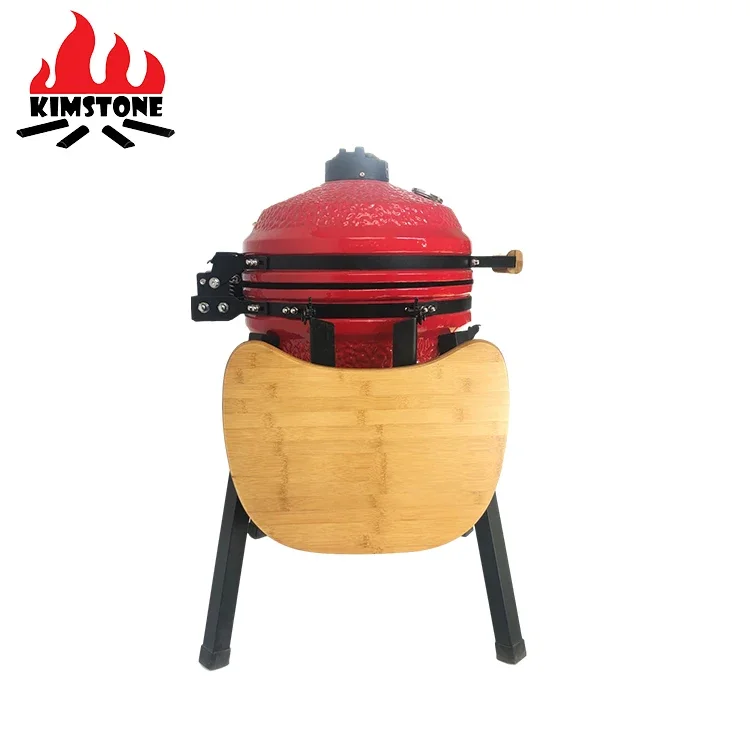 KIMSTONE Nowy projekt Ceramiczny grill Kamado 16-calowa mobilna stacja do gotowania na świeżym powietrzu Grill węglowy do gotowania na świeżym