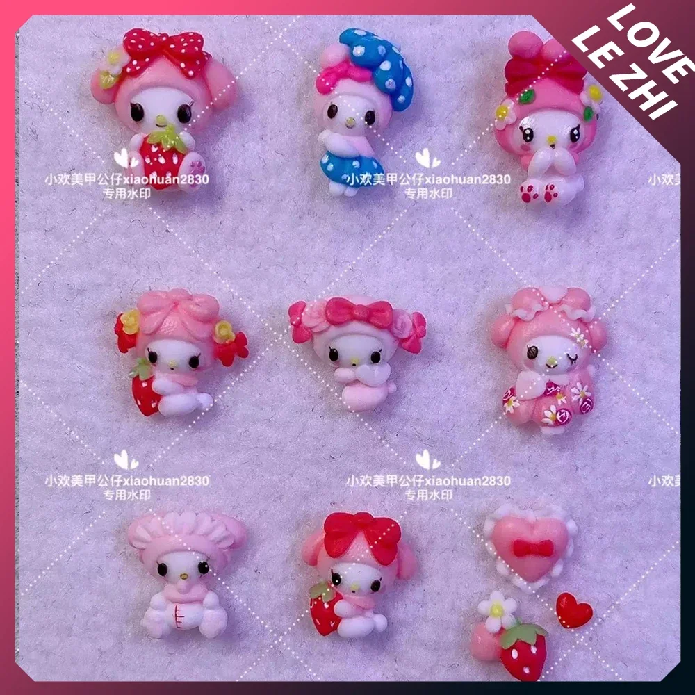 

Sanrioed Mymelody Nail Art Silicone Mould Finished Doll Diy Tool Kawaii Strawberry Silicone Finished Figures Tools Nail Decorate