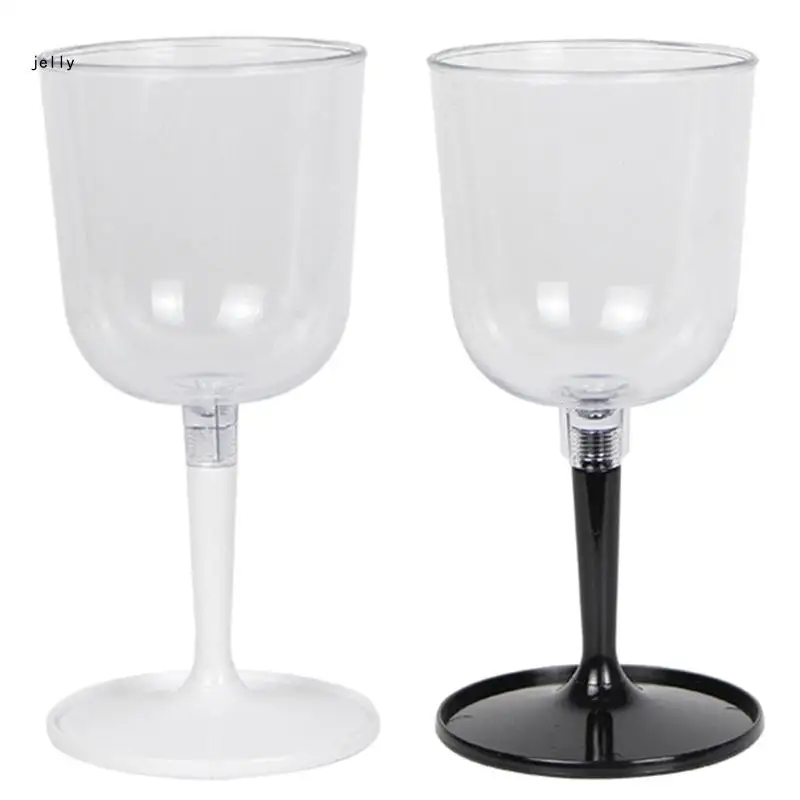 Light Weight Wine Glass with Stem for Outdoor Detachable Unbreakable Camp Wine Glasses Foldable Wine Glass for Travel 448C