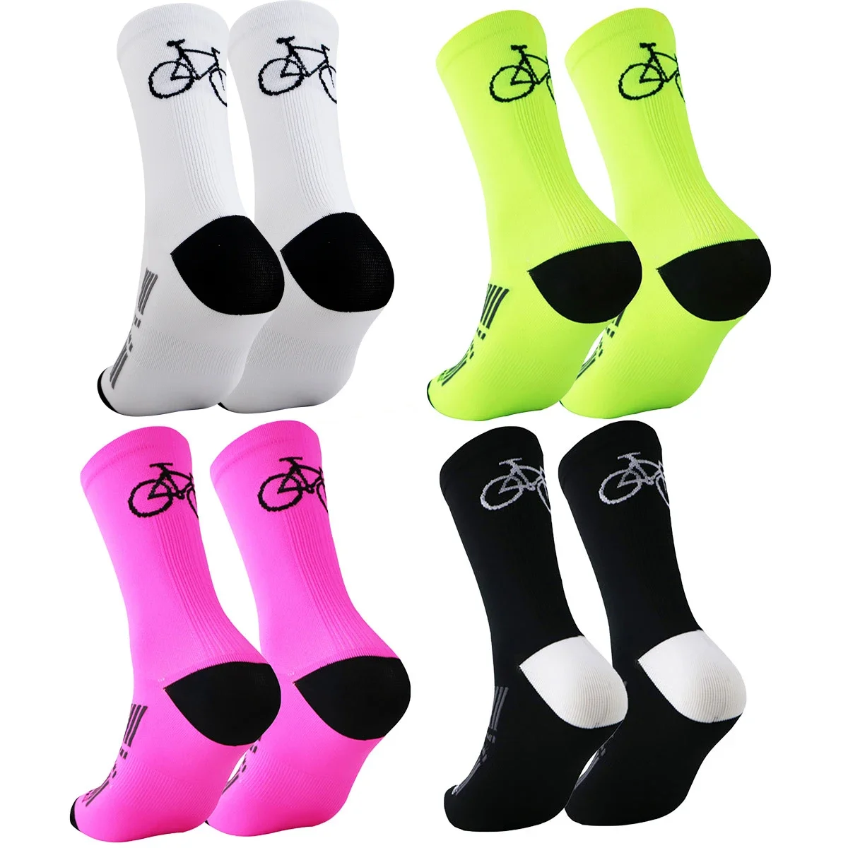 3 pairs of breathable and sweat absorbing mid calf cycling socks, men's and women's sports socks