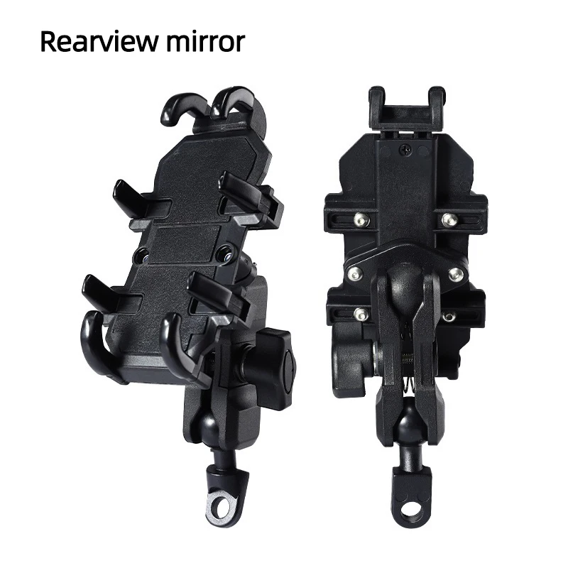 Motorcycle Electric Bike Mobile Phone Holder Aluminum Handlebar Bicycle Riding Bracket GPS Mount Phone Holder W/ Shock Absorber