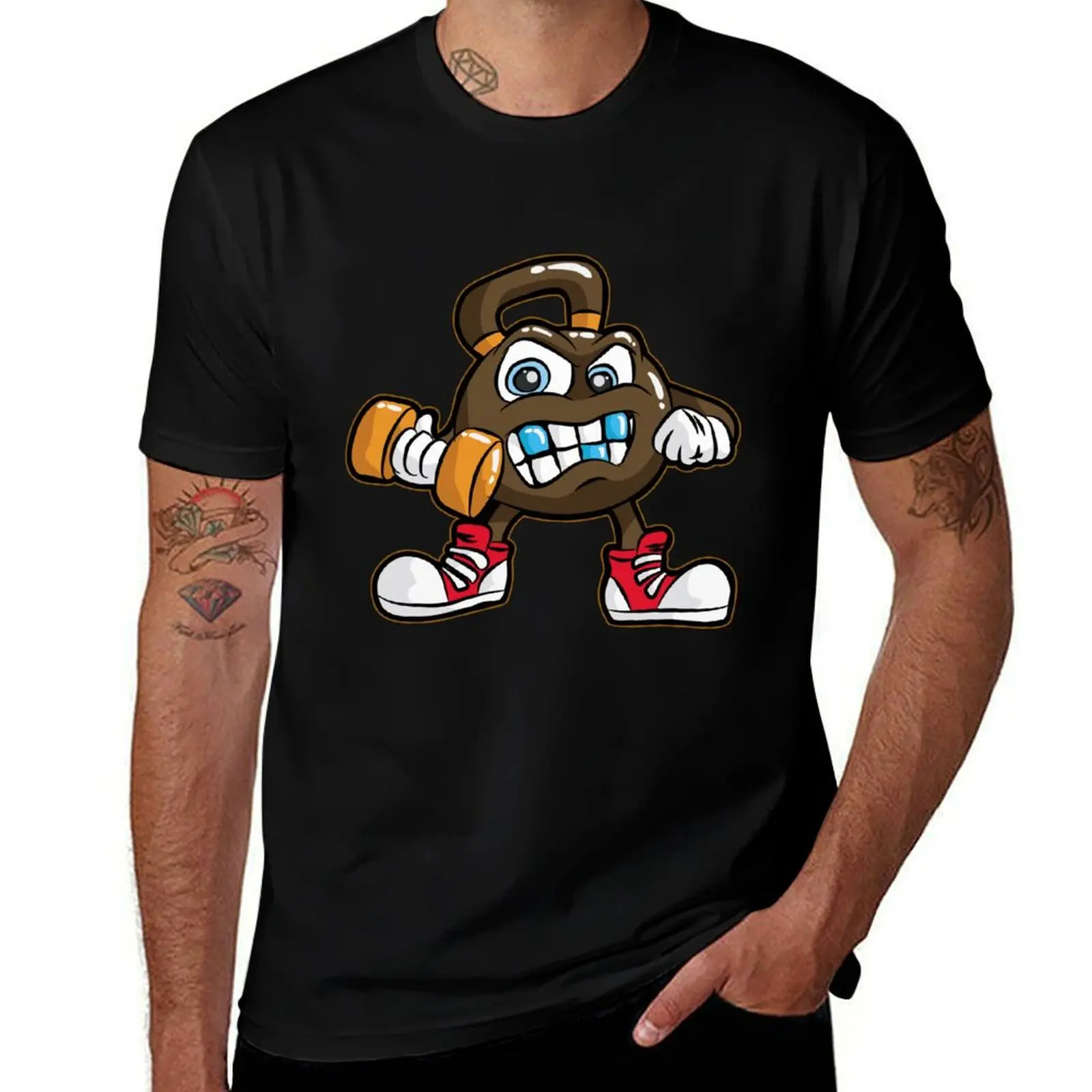 kettleball kettlebell weights dumb-bell barbell T-Shirt t shirts for man pack white T-Shirt