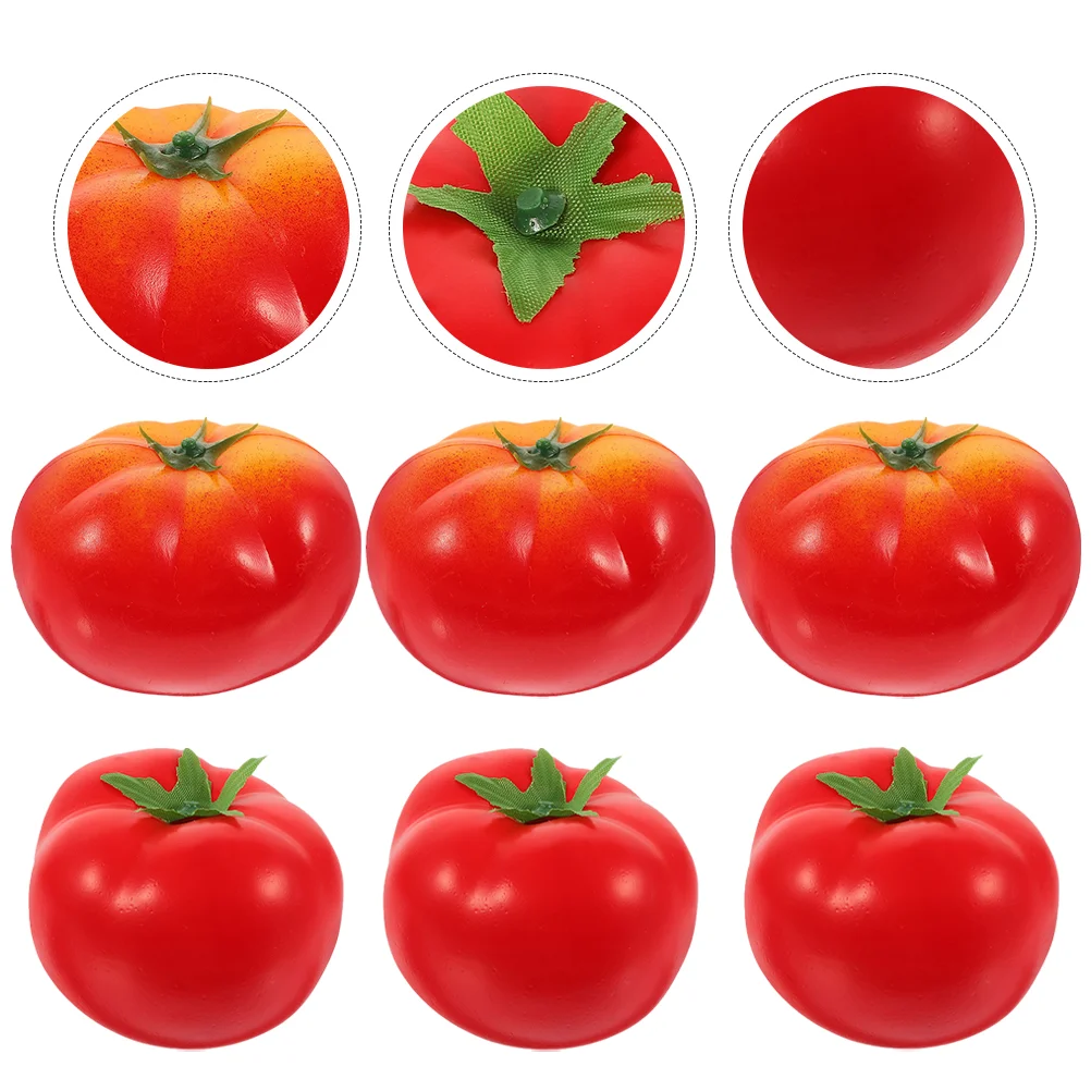 

6 Pcs Imitation Tomato Fake Fruit Simulation Model Vegetables Artificial Tomatoes Plants Decor Lifelike False Models