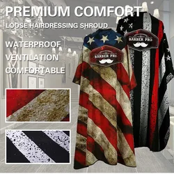 American Flag Print Barber Cape Premium Comfort Waterproof Breathable Hairdressing Durable Long lasting Salon Stand Out For Hair