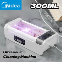 Midea 300ML Adjustable Large Capacity Ultrasonic Cleaner Fast Powerful Jewelry Brace Glasses Jewelry Cleaning Machine Household