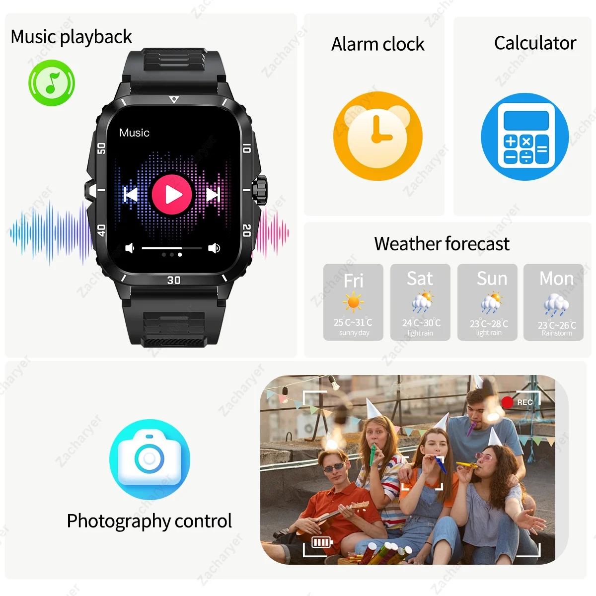HOT Smart watch, wireless communication, application control, multi-motion mode, fitness monitoring