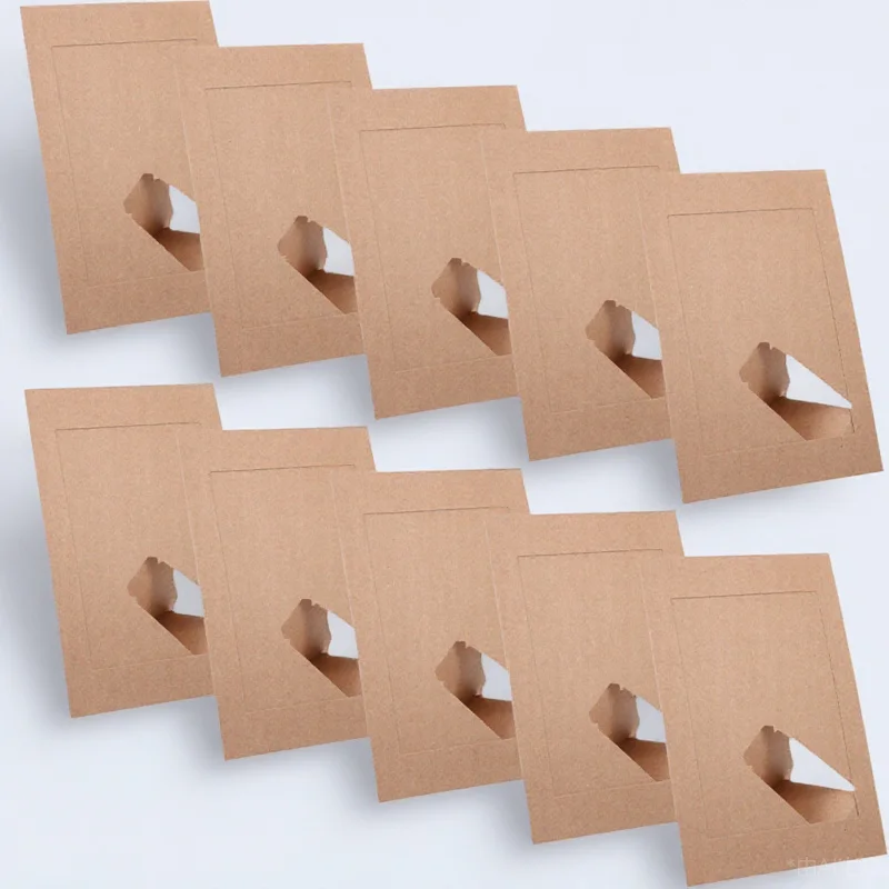 

10pcs Diy Paper Photo Frame Desktop Standing Blank Picture Holder For Home Decor Retro Craft Display Tabletop Frames