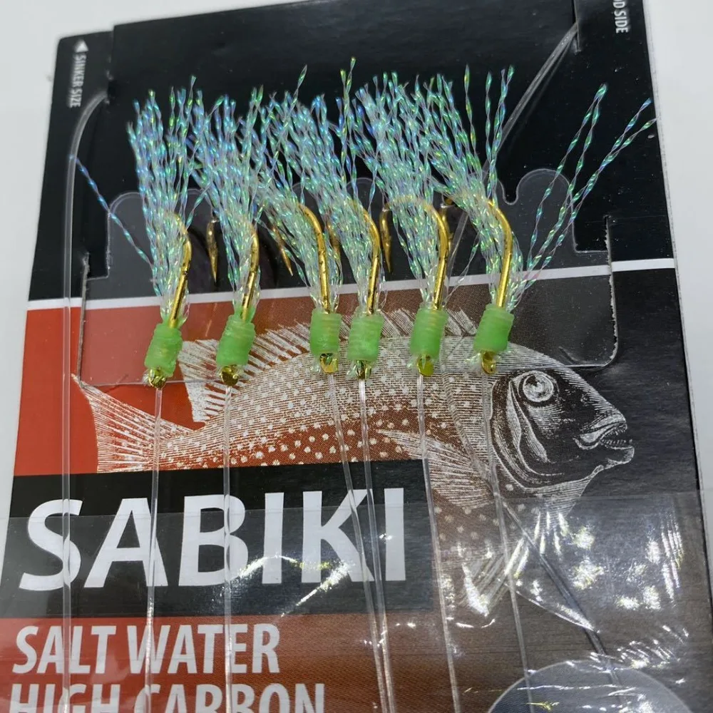 

Shark With Barb Fishing Sabiki Rigs Noctilucent Light Anti-rust Lunker Sabiki Lure Flexible Durable Sea Fishing Tackle