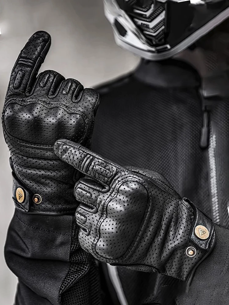 

Winter Warm Leather Motorcycle Cycling Gloves Waterproof Windproof Summer Breathable Touch Screen Guantes Motorbike Gear Protect