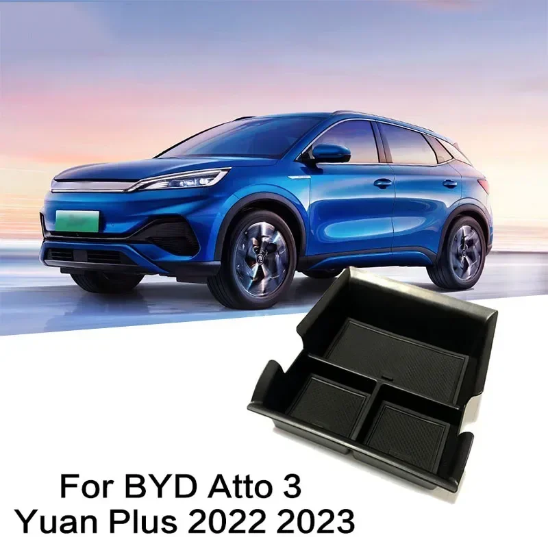 For BYD Atto 3 Yuan Plus 22-24 Years Car Center Console Storage Box Armrest Box Storage Tray byd act 3 Car Accessories