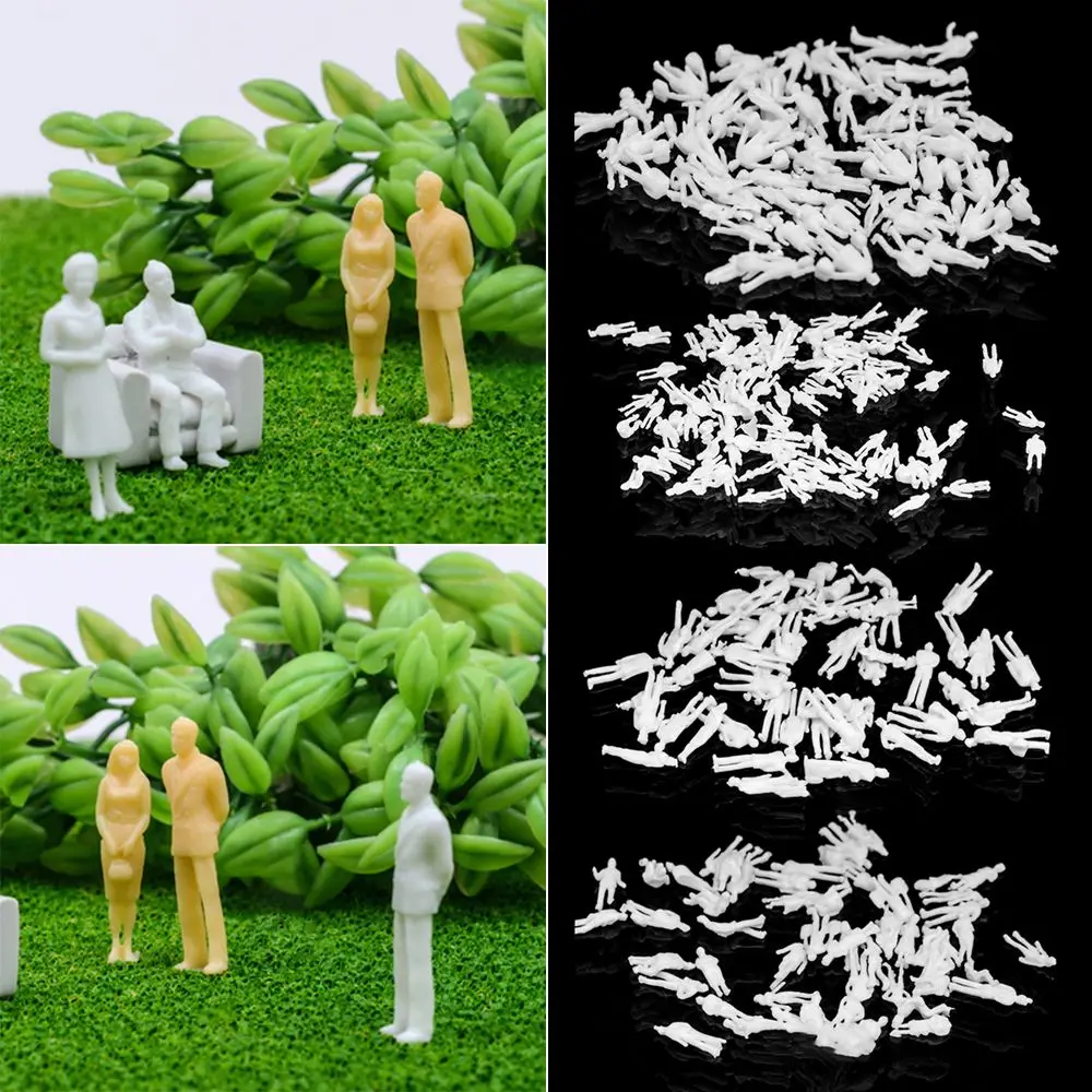 200pcs 1:100/150/200/300 Scale Human Scale Hnadmade Scale Model People Figures White Miniature Figures Architectural Models