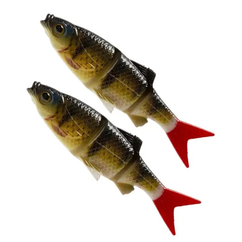 Fishing Lures For Freshwater And Saltwater 2pcs Bass Lures With 3D Printing Technology Fishing Bait Attractive Multi-Jointed