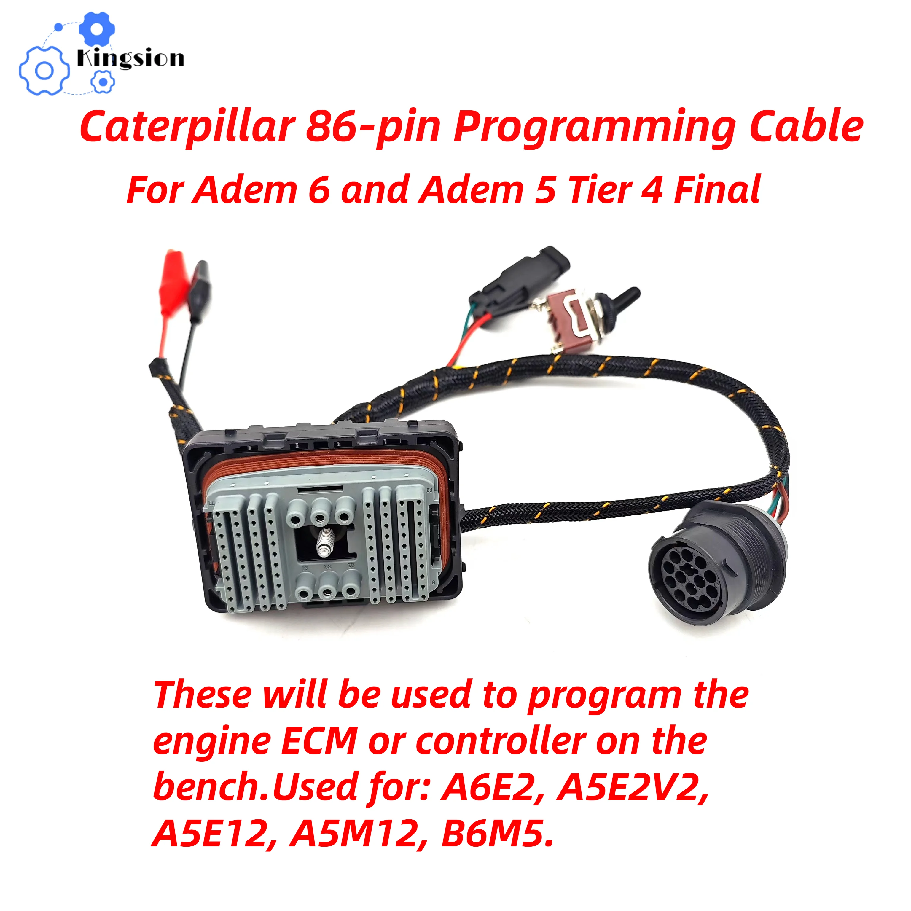 For Caterpillar Adem 6 and Adem 5 Tier 4 Final 86-pin Programming Cable For: A6E2, A5E2V2, A5E12, A5M12, B6M5 Controller ECM