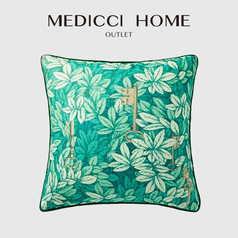 Medicci Home The Secret Garden Mysterious Keys Retro Cushion Covers Luxury Outdoor Pillowcase Decorative Throw Pillow Case 45x45