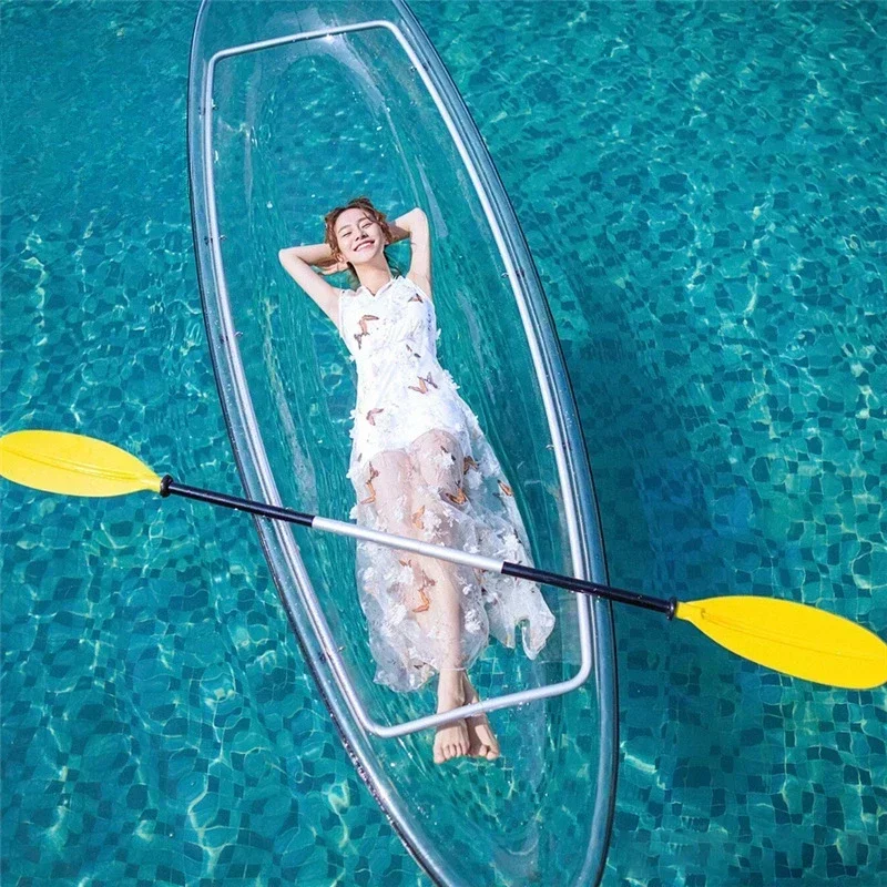 PC transparent boat double kayak canoe transparent boat online celebrity glass kayak SUP surfing.