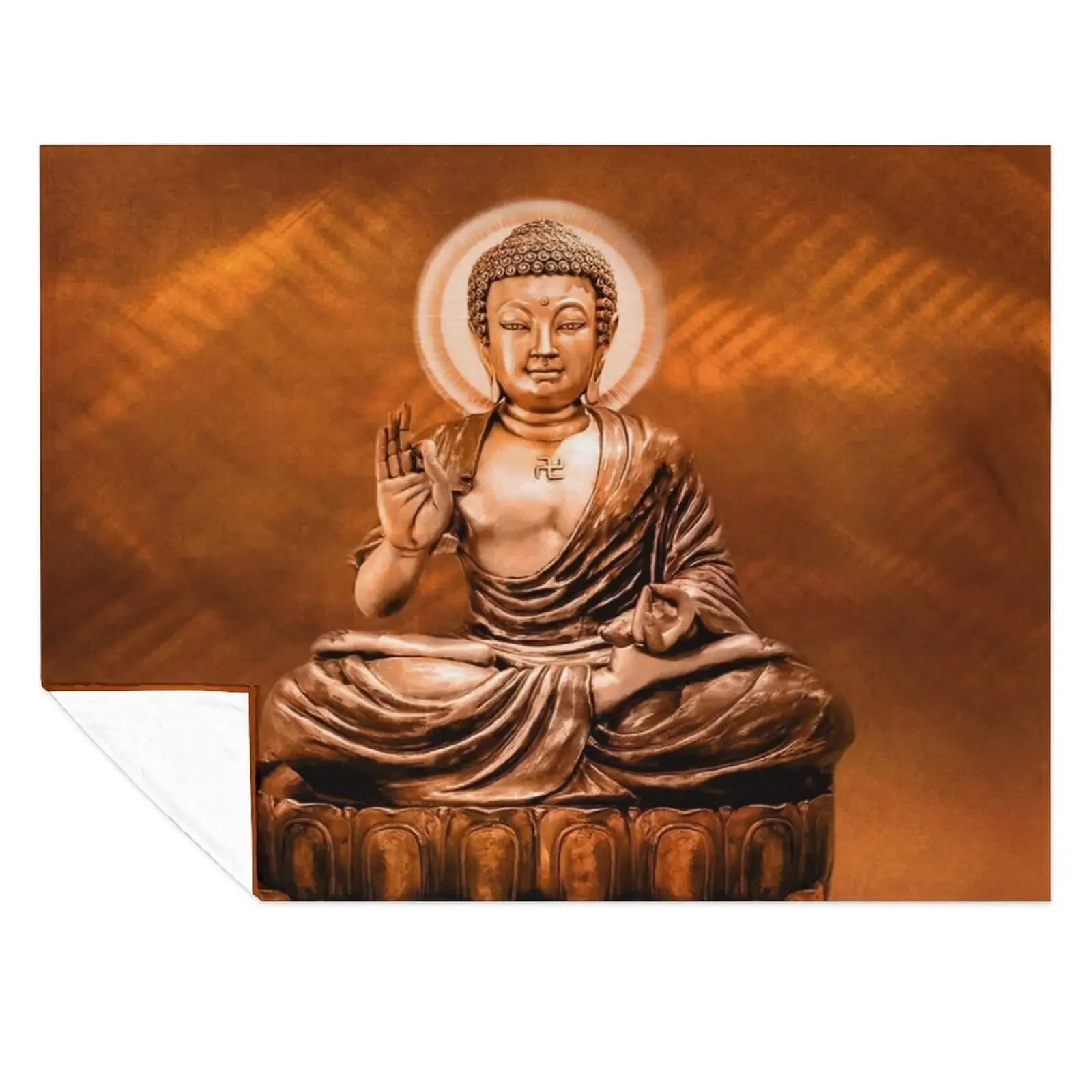 

BUDDHA Throw Blanket Furrys wednesday Decorative Sofas Sofas Blankets