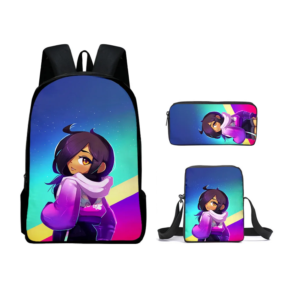 Cartoon Novelty Cool aphmau 3pcs/Set Backpack 3D Print School Student Bookbag Laptop Daypack Shoulder Bag Pencil Case