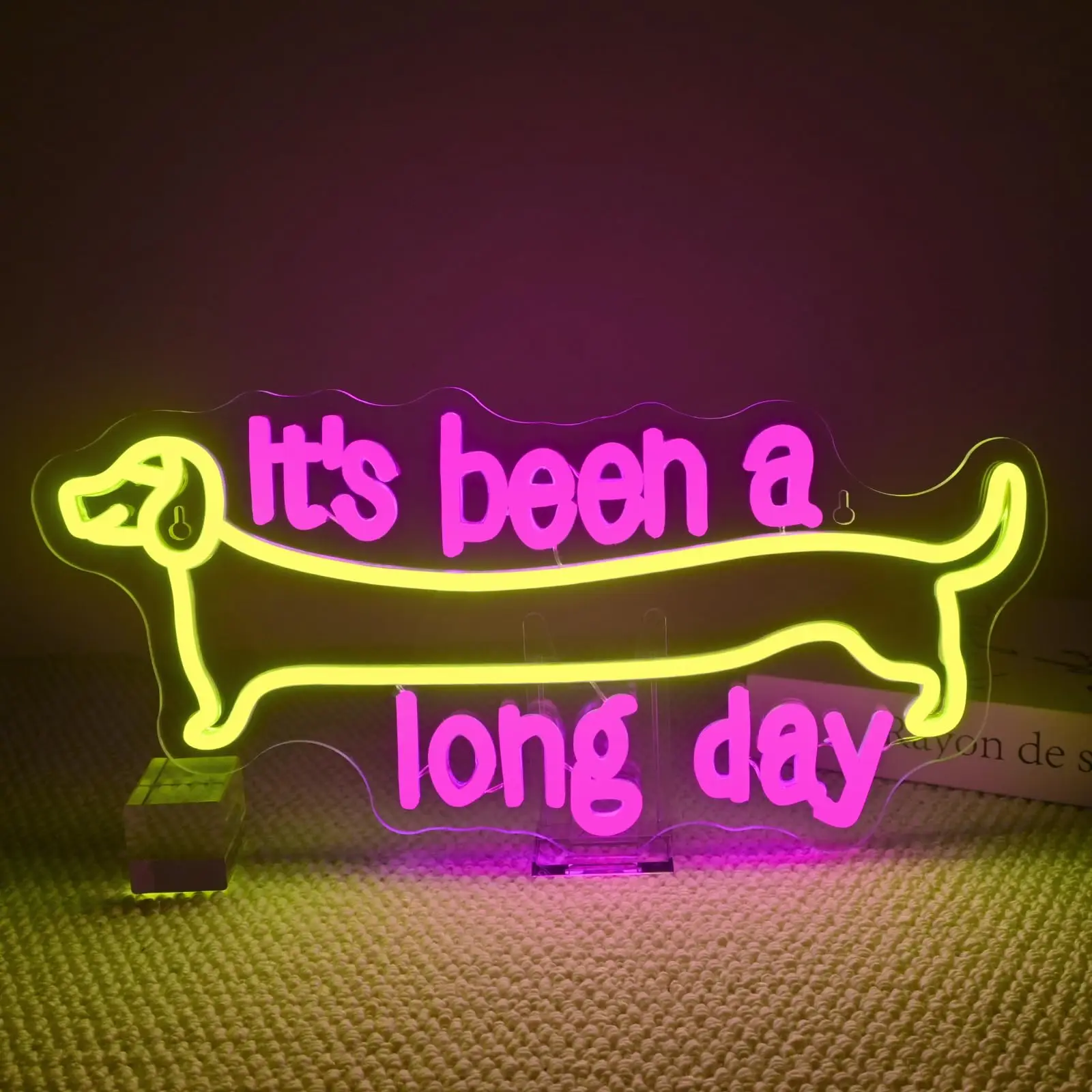 

It's been a Long Day Neon Sign for Wall Decor Dachshund Neon Light for Dog Lovers Home Party Gift Bedroom Pet Room Animal Lovers