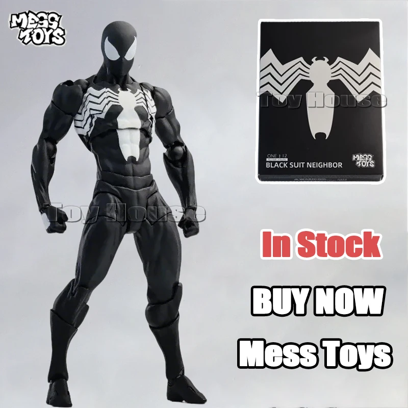 

NEW Mess Toys Spider Anime Figure Black Suit Neighbor Symbiote Scarlet Spider Kaine Parker Black Red Spider Action Figure Toys