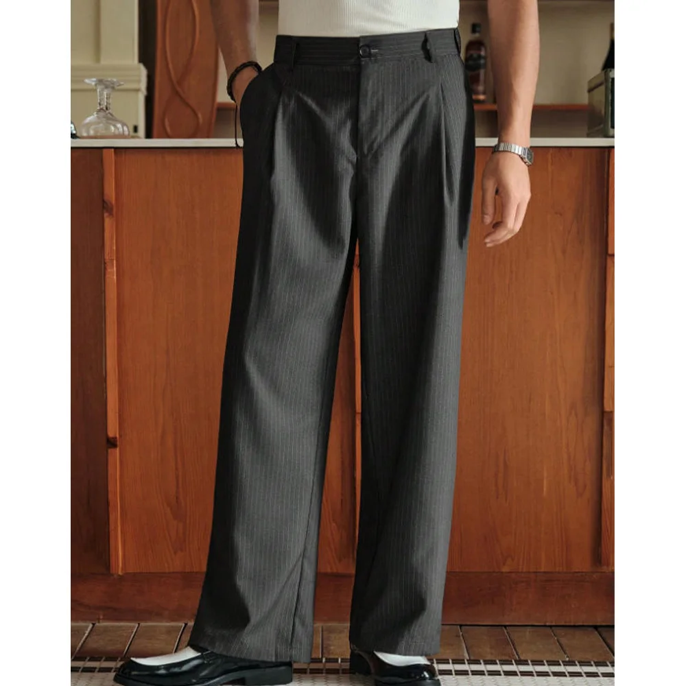 

Mens Flat Front Straight Leg Dress Pants Mid Rise Plain Trousers Classic Business Casual Office Wear Formal Tailored Suit Pant f