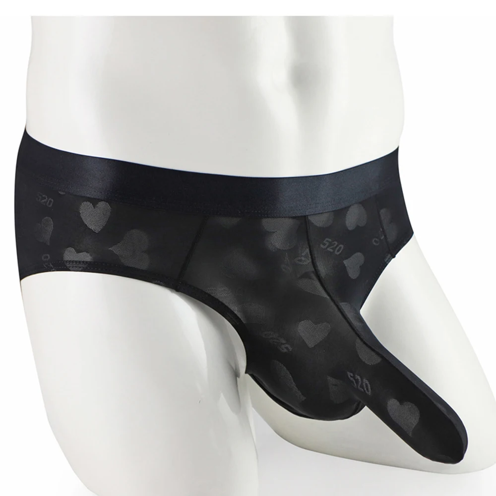 

Breathable Men's Thin and Comfortable Jacquard Elephant Trunk Briefs in Black/White/Skin Tone/Gray/Light Purple/Light Blue