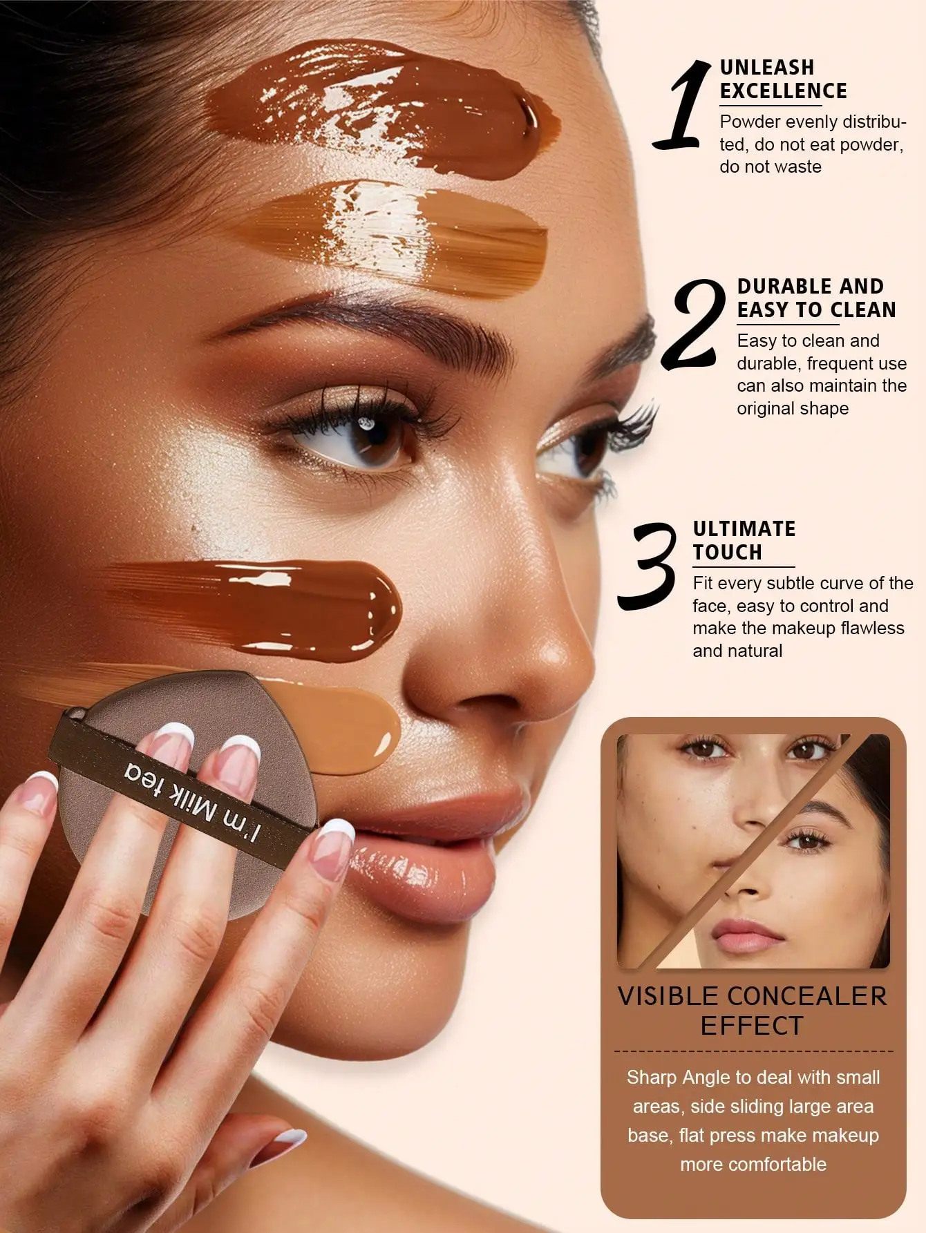 10-43 個のメイクアップツールセット - 防水化粧品バッグ+ブラシ/スポンジ/パフ+まつげカーラー/クリーナー