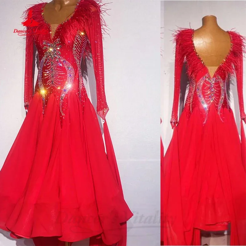 Vestido de competición de baile moderno, ropa de actuación de Vals, columpio grande, disfraces de Baile Estándar Nacional, vestidos de salón sociales