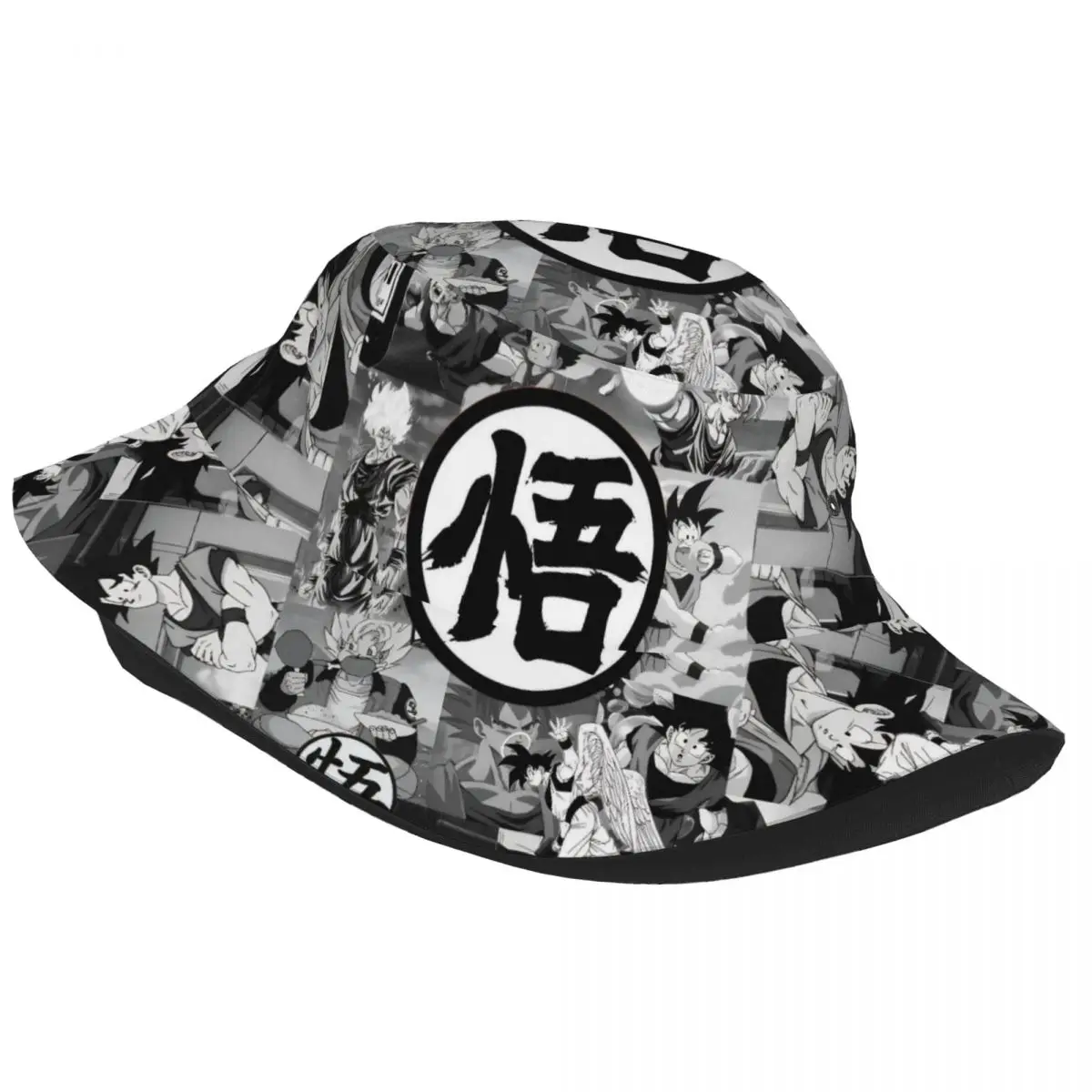 Dragon Ball Goku Kanji Bucket Hats Spring Picnic Headwear Accessories DBZ Fishing Hats for Outdoor Sport Unisex Bob Hat