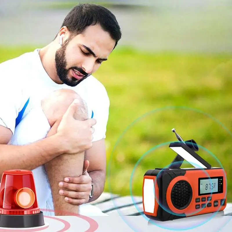 

Solar Radio Multifunctional Crank Radio AM FM Receiver With Flashlight For Travel Home Camping Broadcast Receiving Equipment