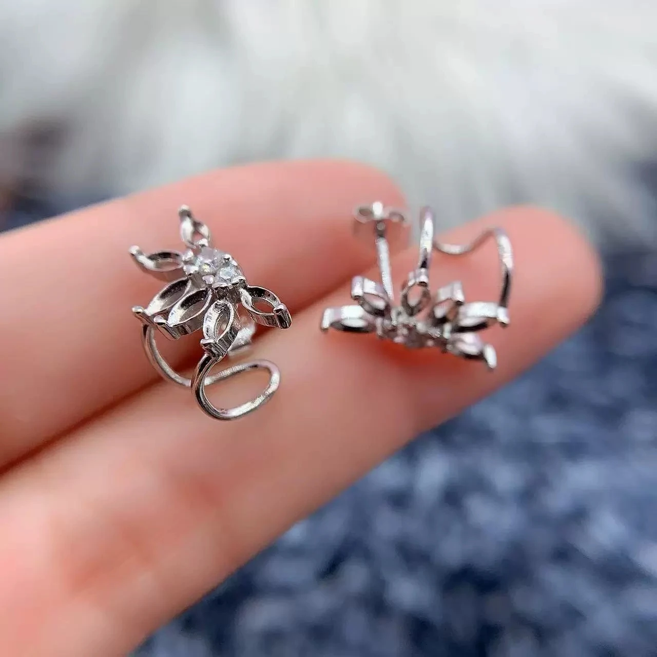

MeiBaPJ Inlay Horse Eye Shape 2*4mm 6pcs Stone Womens Earring Settings S925 Sterling Silver Gifts Charm Luxury Jewelry Wholesale