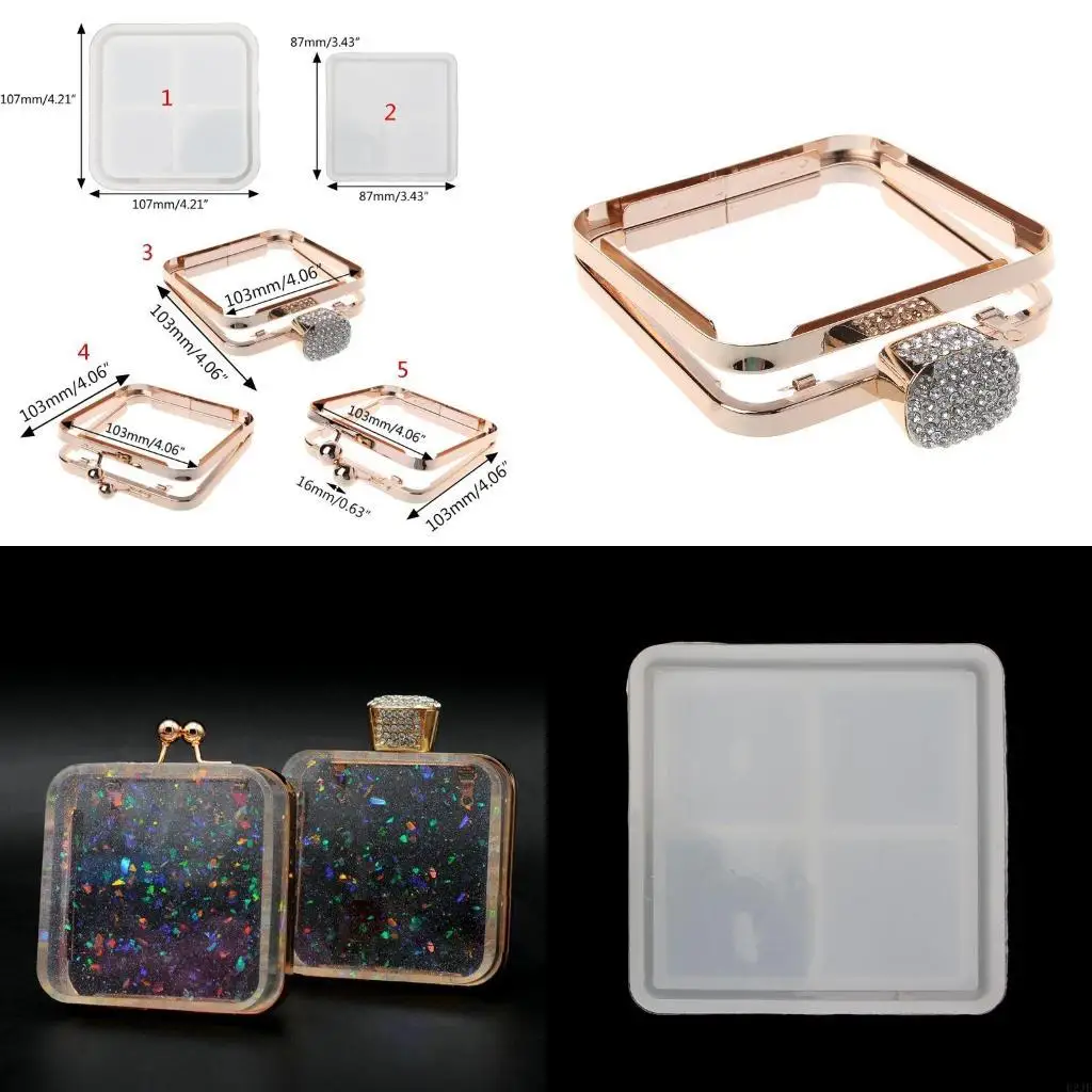 

DIY Clear Dynamic Liquid Square Bag Silicone Mold Resin Casting Craft