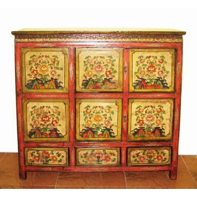 

Chinese antique Xizang painted cabinet