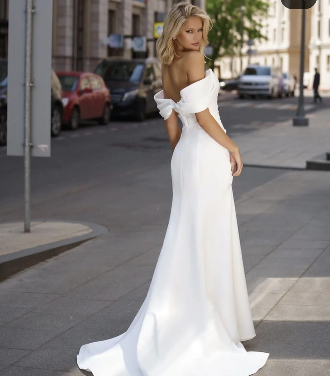 Side Slit Wedding Dress Side Slit Off The Shoulder Mermaid Zipper Back Elegant Bridal Gowns Charming Customize To Measures 2024