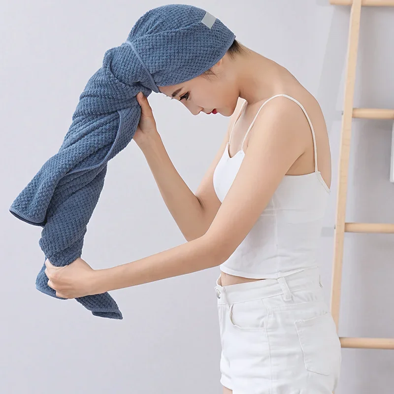 1pc Large Absorbent Hair Towel Microfiber Soft Drying Towel With Stretch For Wet Curly Hair Long Hair Anti-Frizz Drying Quick