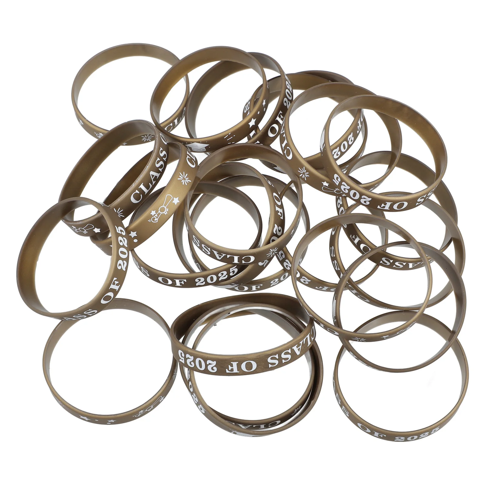 24 قطعة من أساور المعصم المصنوعة من السيليكون للتخرج من فئة 2025، مستلزمات مناسبات ناعمة ومرنة ومتينة لطلاب المدارس الثانوية والكلية #4