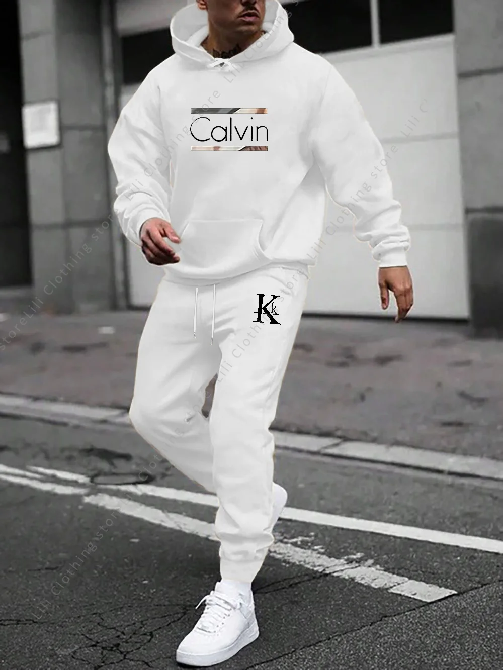 Tracksuit Mens Hoodies Sweatshirt Sweatpant 2 Piece Autumn Winter Fleece Hip Hop Hoody Coat Pullovers Clothing Men's Clothes New