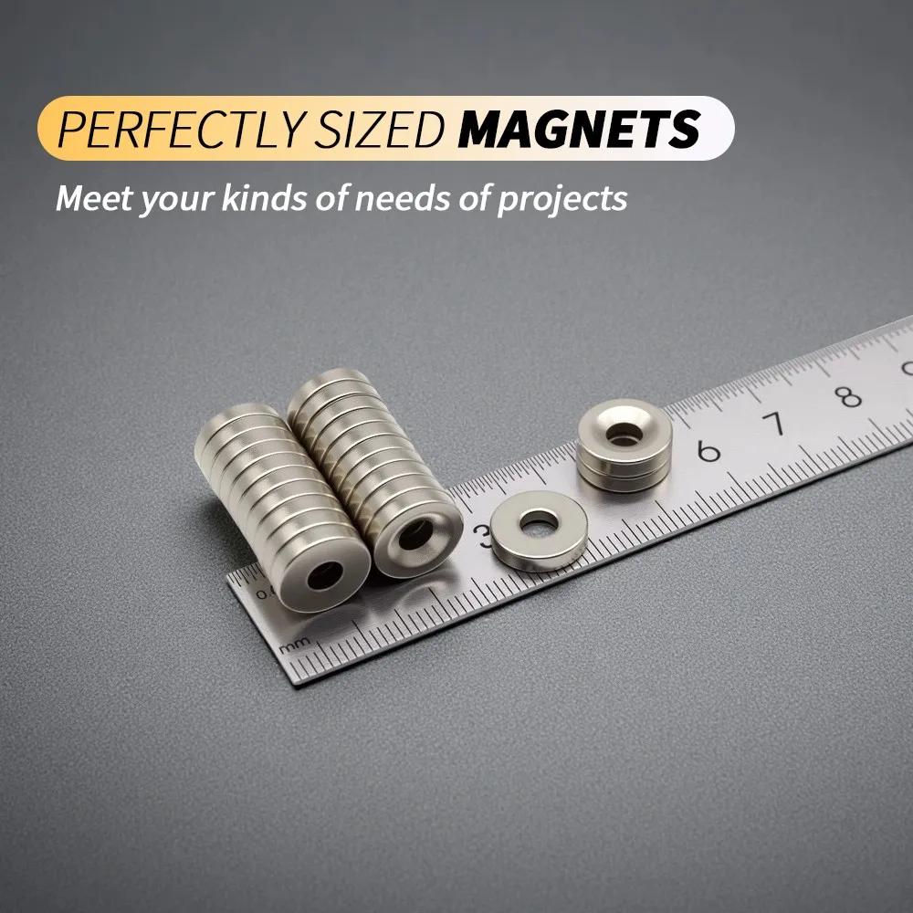 12x3-4mm Round Countersunk Hole Neodymium Magnet Disc Magnets With Screw Hole for Mounting Tool Holder DIY Workshop Fixing