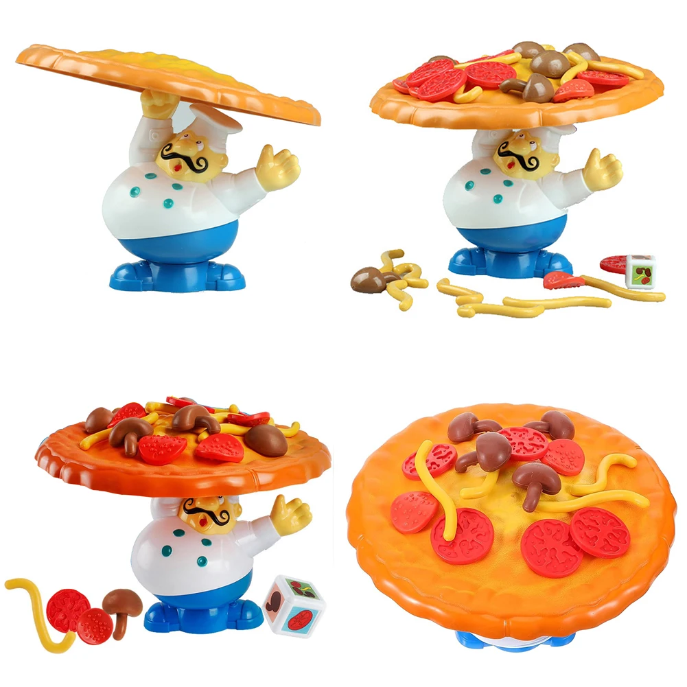 Tabletop Balancing Pizza Game Topple Pizza Stacking Game Balance Pizza Children Toys Board Game Pile-up for 2-4 Players