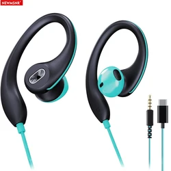 NEW Type-C&3.5mm Ear Hanging Sports Earphones Ear Hook Wired Headphones for Samsung Xiaomi Smartphone In-Ear Headset with HD mic