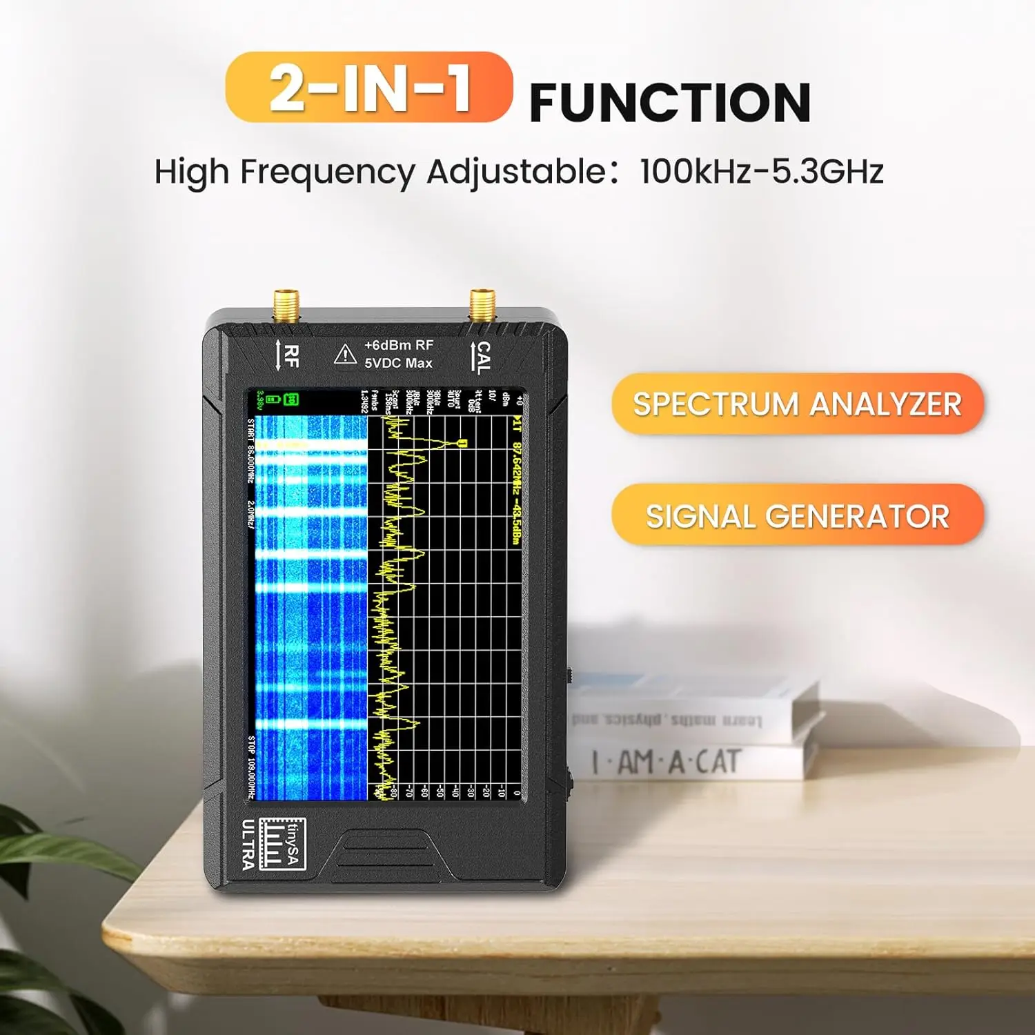 New Original TinySA ULTRA Handheld Tiny Spectrum Analyzer 100kHz to 5.3GHz  TinySA 4 Inch Touch Screen Vector Network Analyzer